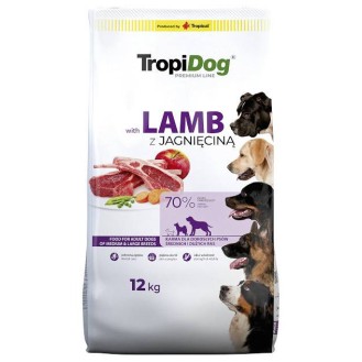 TropiDog Premium Adult Medium/Large Lamb Sucha Karma dla psa op. 12kg