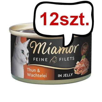 Miamor Feine Filets Adult Tuńczyk i jajo przepiórki Mokra Karma dla kota op. 100g Puszka Pakiet 12szt.