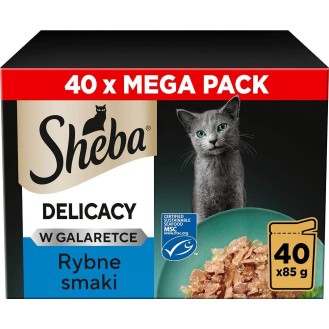 Sheba Delicacy in Jelly Kolekcja Smaków Rybnych w galaretce Mokra Karma dla kota op. 40x85g