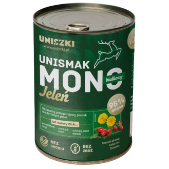 Uniszki Unismak Adult Mono Jeleń Mokra Karma dla psa op. 400g