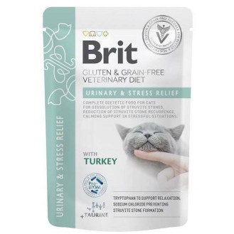 Brit Veterinary Diet Urinary&Stress Relief Turkey Mokra Karma dla kota op. 85g SASZETKA
