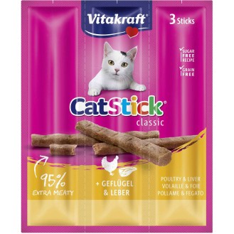 Vitakraft Kabanosy Cat Stick Mini drób i wątróbką dla kota op. 3szt.