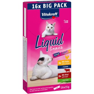 Vitakraft Przysmak Liquid Snack z kurczakiem i wołowiną dla kota op. 16x15g