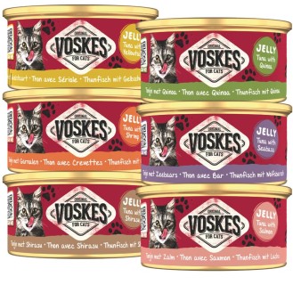 Voskes Original Jelly Mix 6 Smaków KREWETKA Mokra Karma dla kota op. 12x85g