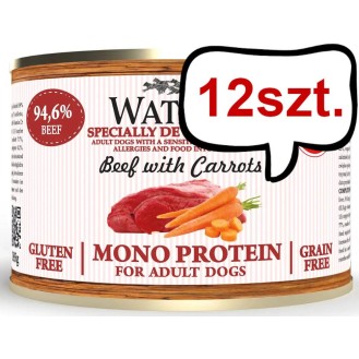 Wataha Mono Adult Beef&Carrots Mokra Karma dla psa op. 185g Pakiet 12szt.