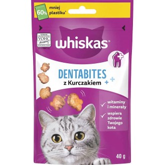 Whiskas Przysmak Dentabites z kurczakiem dla kota op. 40g [Data ważności: 03.06.2026]
