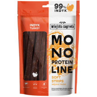 Wiejska Zagroda Monoprotein Soft Stripes Przysmaki z Indykiem dla psa op. 100g