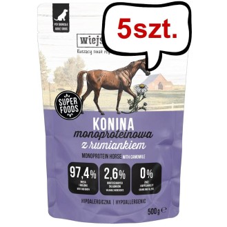 Wiejska Zagroda Mono Konina z rumiankiem Mokra Karma dla psa op. 5x500g