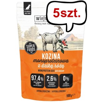 Wiejska Zagroda Mono Kozina z dziką różą Mokra Karma dla psa op. 5x500g