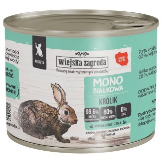 Wiejska Zagroda Kitten Monobiałkowa Królik Mokra Karma dla kociąt op. 200g