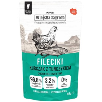 Wiejska Zagroda Fileciki Kurczak z tuńczykiem Mokra Karma dla kota op. 85g