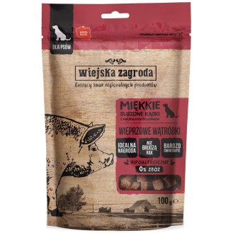 Wiejska Zagroda Przysmaki Suszone Kąski Wieprzowe Wątróbki dla psa op. 100g