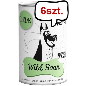 Paka Zwierzaka Pepe Dziczyzna Mokra karma dla psa op. 400g Pakiet 6szt. + Zabawka Kurczak GRATIS