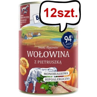 Baltica Smaki Regionów Adult Wołowina z pietruszką Mokra Karma dla psa op. 400g Pakiet 12szt.