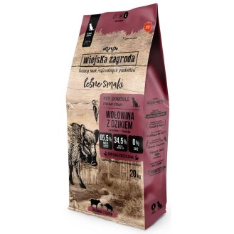 Wiejska Zagroda Adult Large Leśne Smaki Wołowina z dzikiem Sucha Karma dla psa op. 20kg