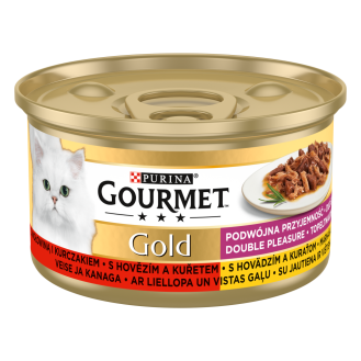 Gourmet Gold Adult Wołowina i kurczak w sosie Mokra Karma dla kota op. 85g