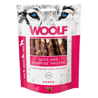 Woolf Przysmak Duck and Rawhide Twister dla psa op. 100g