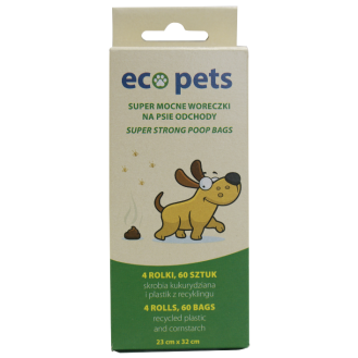 Eco Pets Ekologiczne woreczki na ekskrementy dla psa op. 60szt. (4 rolki)