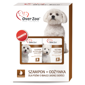 Over Zoo Zestaw Szampon poj. 250ml + odżywka dla psa o białej i jasnej sierści poj. 240ml