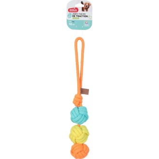 Zolux Twist Szarpak-Węzeł z 3 piłkami dla psa rozm. 42cm nr kat. 480757 WYPRZEDAŻ